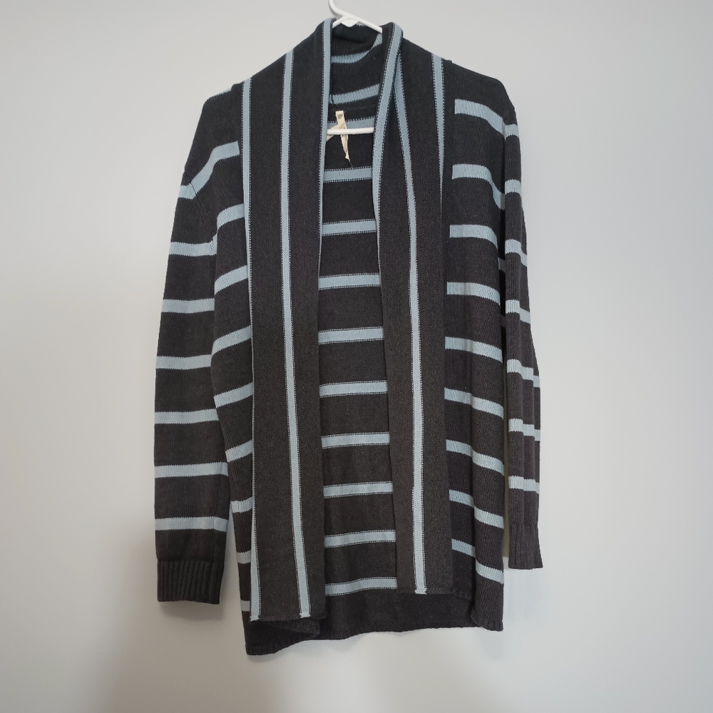 TeeBerry & Weave Striped Open Front Cardigan M‎